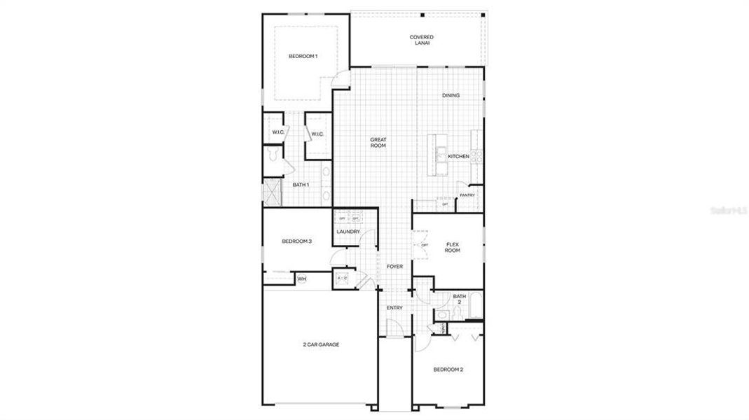 2D floor plan layout of this home in Sawmill Branch, Palm Coast, FL (Image 5).