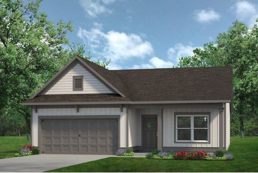 Front exterior of a new home in Laurel Creek, Calhoun, GA, highlighting curb appeal (Image 1). Front exterior of a new home in Laurel Creek, Calhoun, GA, highlighting curb appeal (Image 1).