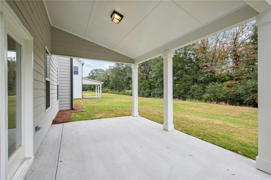 Exterior details and patio area of a home in Rosewood Lake Estates, Hoschton (Image 4).