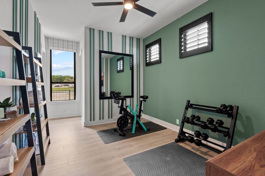 Furnished interior view inside a new home in Caliza Reserve, Boerne (Image 36).