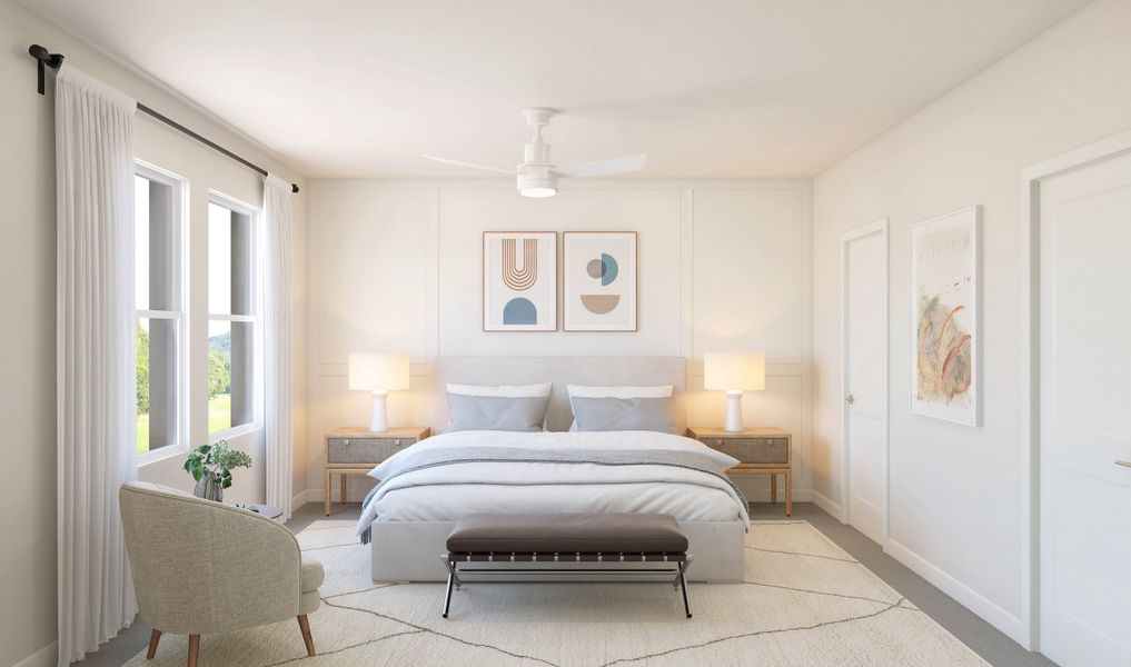 Primary suite with feature wall