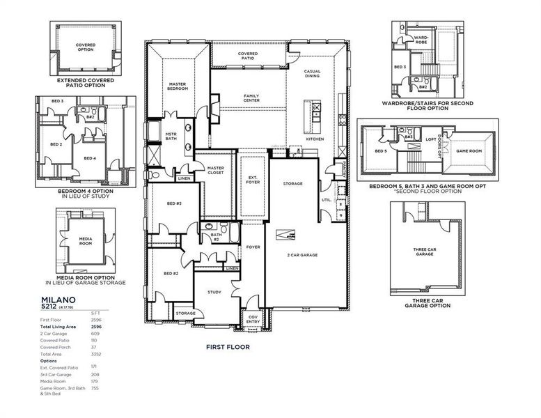 2D floor plan layout of this home in Inspiration - Paradise Village, Lucas, TX (Image 3).