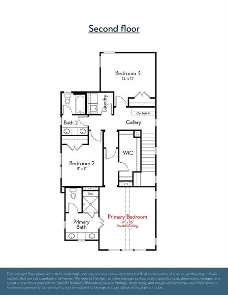 2D floor plan layout of this home in Indigo, Richmond, TX (Image 3).