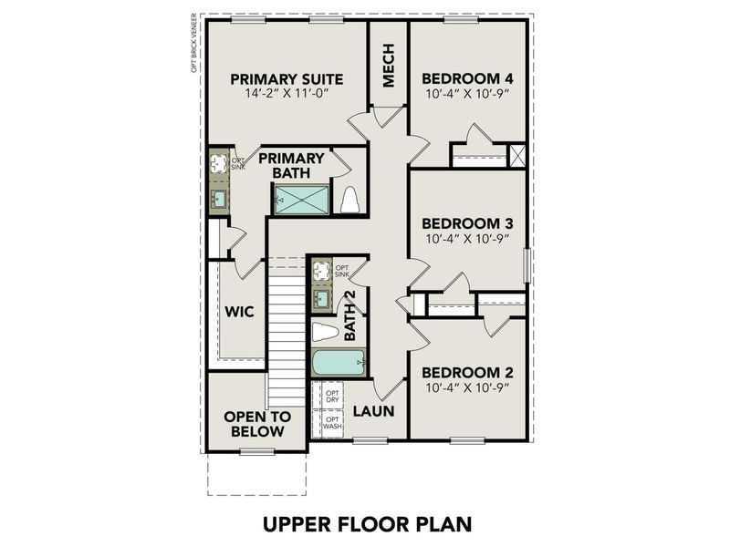 2D floor plan layout for the The Trinity C by Davidson Homes LLC in Applewhite Meadows, San Antonio, TX (Image 4). 2D floor plan layout for the The Trinity C by Davidson Homes LLC in Applewhite Meadows, San Antonio, TX (Image 4).