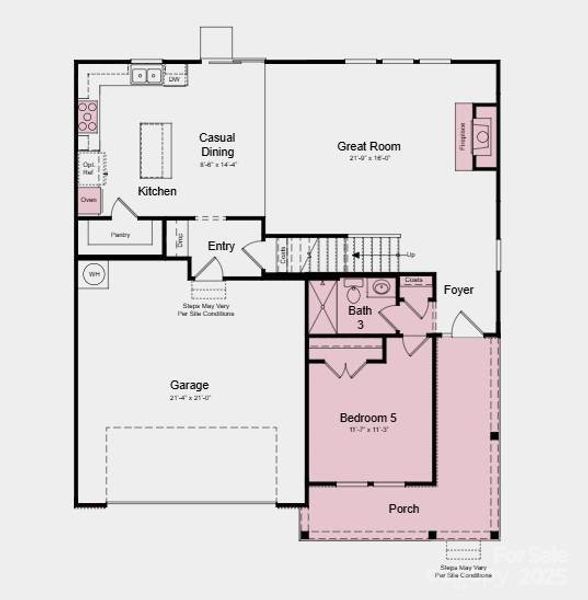 Structural options added include: Gourmet kitchen, gas fireplace, downstairs bathroom, downstairs full bathroom, tray ceiling at primary suite, and metal roof in place of shingles