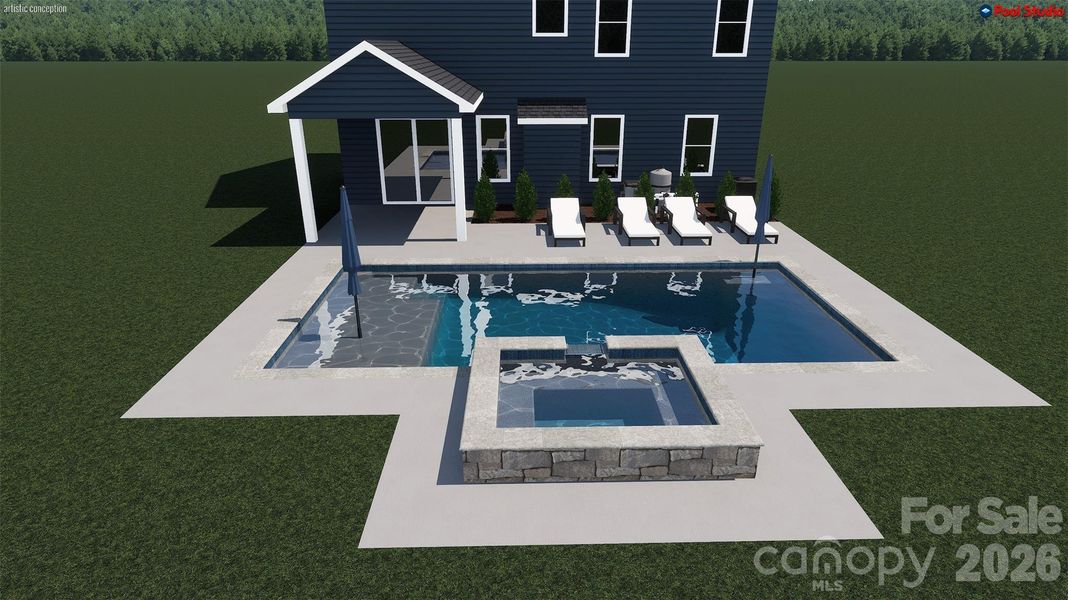 Rendering of potential pool on homesite 89