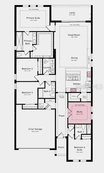 2D floor plan layout of this home in Skye Ranch Community Group Page, Sarasota, FL (Image 5).