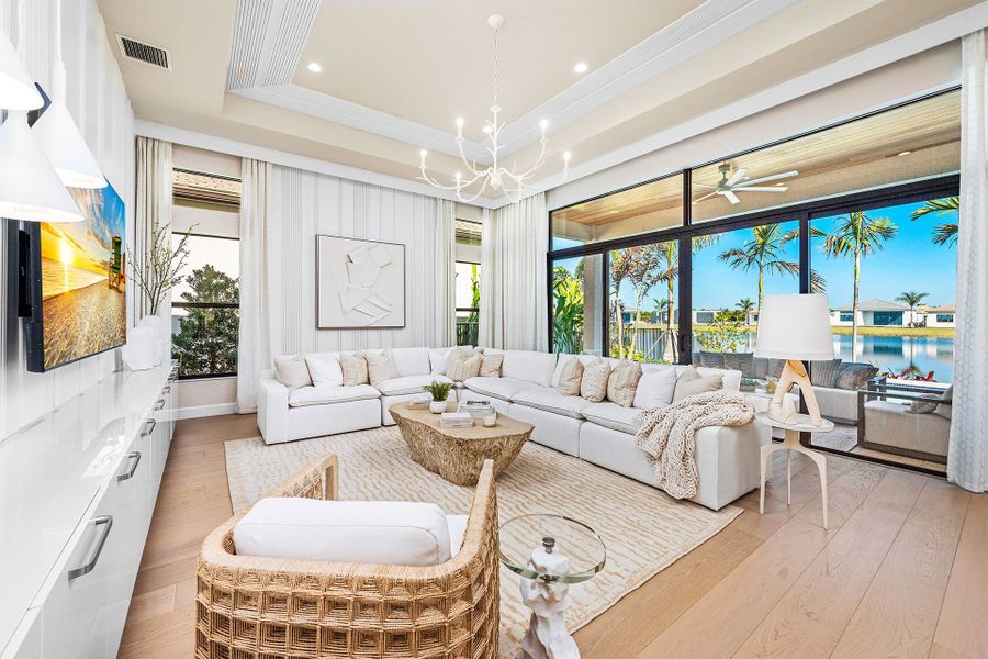 Representative furnished interior of a home built from the Aruba Grande by GL Homes in Valencia Del Mar (55+), Boynton Beach (Image 8).