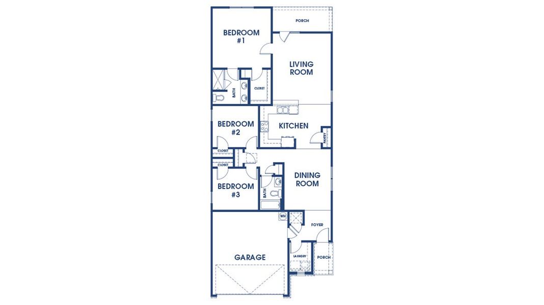 2D floor plan layout for the Allex by D.R. Horton in Captain's Corner, Grovetown, GA (Image 5).