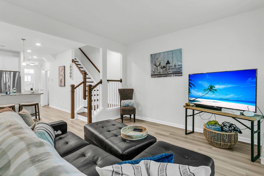 Furnished interior view inside a new home in Boykins Run Townhomes, Moncks Corner (Image 7). Furnished interior view inside a new home in Boykins Run Townhomes, Moncks Corner (Image 7).