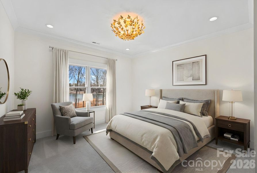 Basement level office with built-ins Basement level office with built-ins