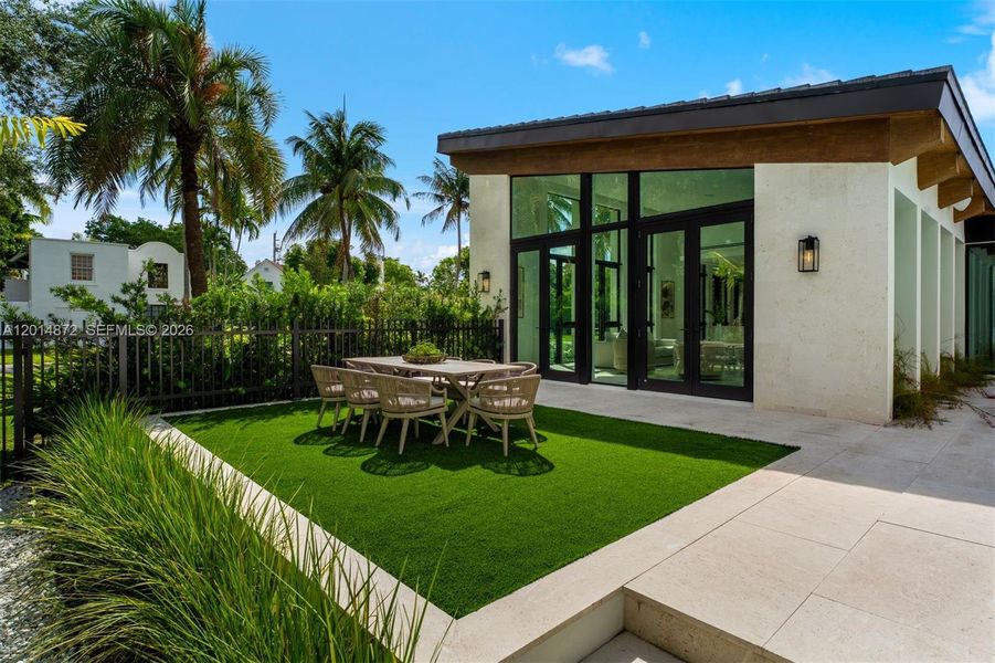 Exterior details and patio area of a home in , Coral Gables (Image 15). Exterior details and patio area of a home in , Coral Gables (Image 15).