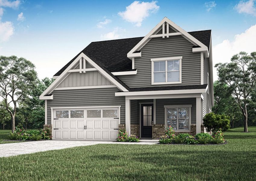 Front exterior of a home in the Lake Preserve at Jackson Trail community, located in Hoschton, GA (Image 9). Front exterior of a home in the Lake Preserve at Jackson Trail community, located in Hoschton, GA (Image 9).