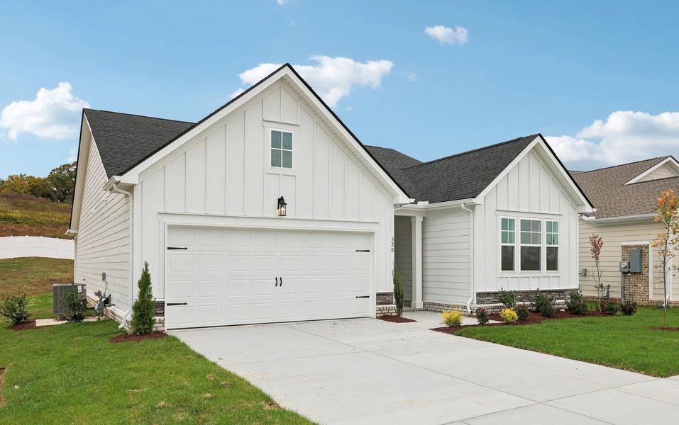Front exterior of a new home in Cedars at Cane Ridge | 55+ Community, Antioch, TN, highlighting curb appeal (Image 2).