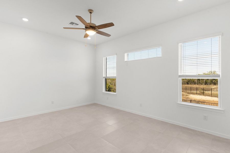 Representative unfurnished interior of a home built from the Ludo by Chesmar Homes in Deerbrooke Cottages, Leander (Image 9). Representative unfurnished interior of a home built from the Ludo by Chesmar Homes in Deerbrooke Cottages, Leander (Image 9).