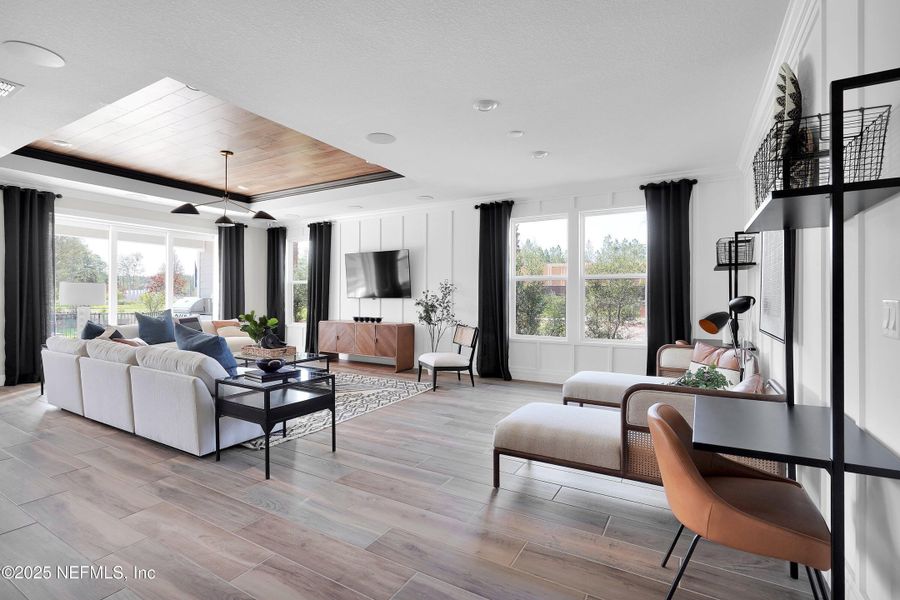 Furnished interior view inside a new home in Del Webb Wildlight, Yulee (Image 14). Furnished interior view inside a new home in Del Webb Wildlight, Yulee (Image 14).