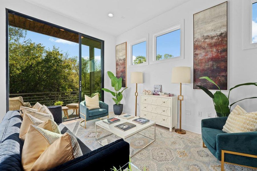 Furnished interior view inside a new home in The Park at Sunridge, Austin (Image 16). Furnished interior view inside a new home in The Park at Sunridge, Austin (Image 16).