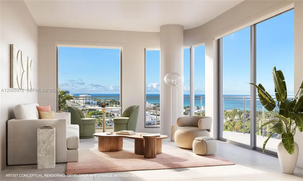 Furnished interior view inside a new home in , Miami Beach (Image 5).