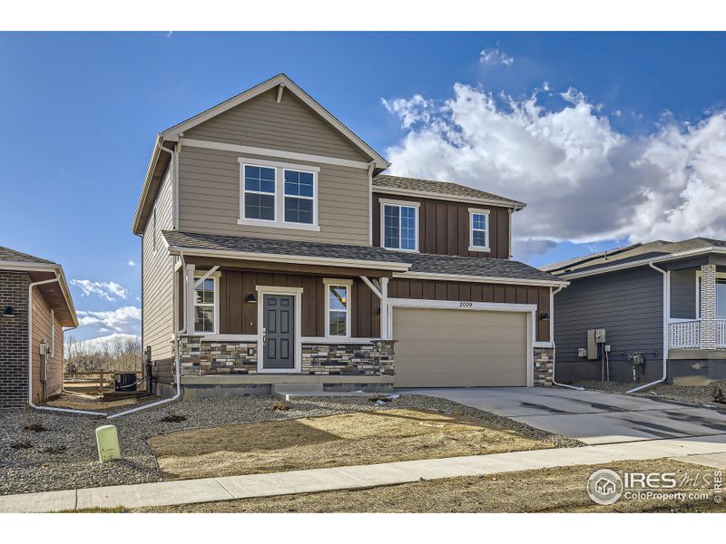 The home is currently under construction! These photos are renderings of another model with the same floorplan and give you a sense of what the home and elevation look like. Pictures of the actual house will be uploaded once it is completed.