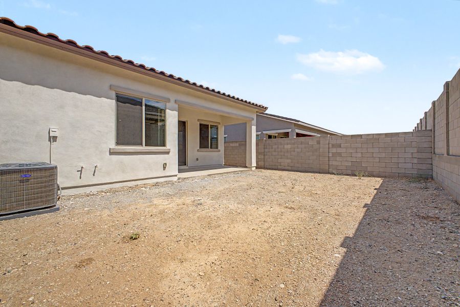 Exterior details and patio area of a home in Mira Vista at Victory, Buckeye (Image 2). Exterior details and patio area of a home in Mira Vista at Victory, Buckeye (Image 2).
