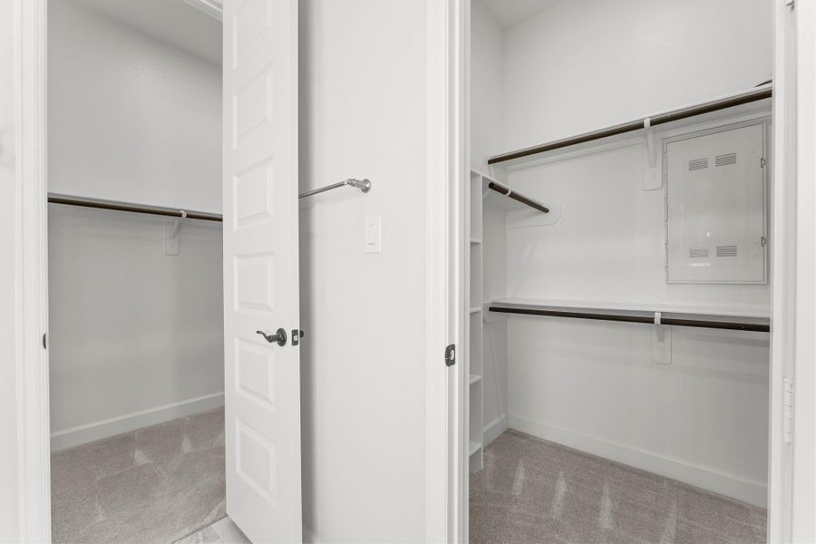 Space for two wardrobes and plenty of storage because sharing space doesn't mean sharing closets. Space for two wardrobes and plenty of storage because sharing space doesn't mean sharing closets.