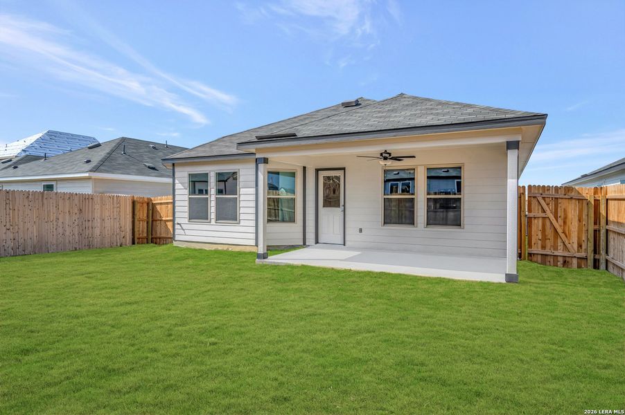 Exterior details and patio area of a home in Meadows at Clear Springs, New Braunfels (Image 28). Exterior details and patio area of a home in Meadows at Clear Springs, New Braunfels (Image 28).