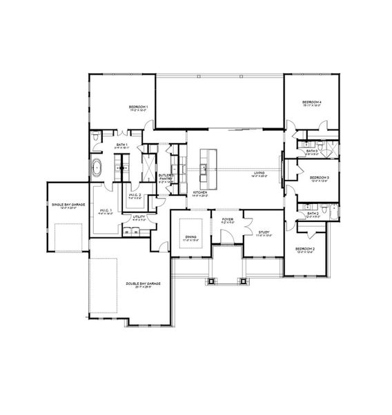 2D floor plan layout of this home in King Oaks, Salado, TX (Image 3). 2D floor plan layout of this home in King Oaks, Salado, TX (Image 3).