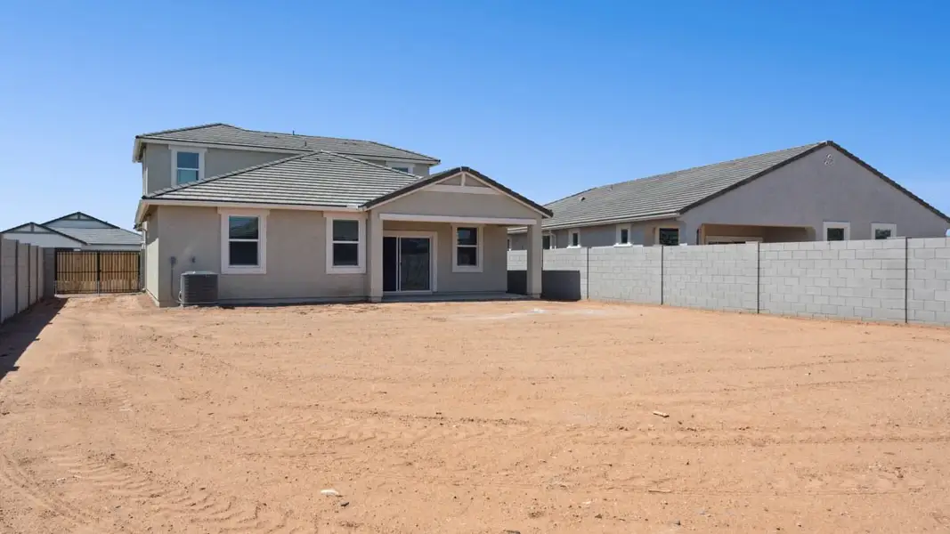 Exterior details and patio area of a home in Radiance at Superstition Vistas, Apache Junction (Image 3).