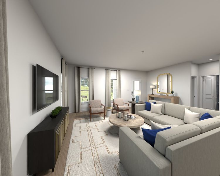 Spend family movie nights in the spacious great room.