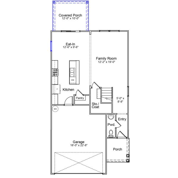 2D floor plan layout of this home in Central Creek, Goose Creek, SC (Image 5).