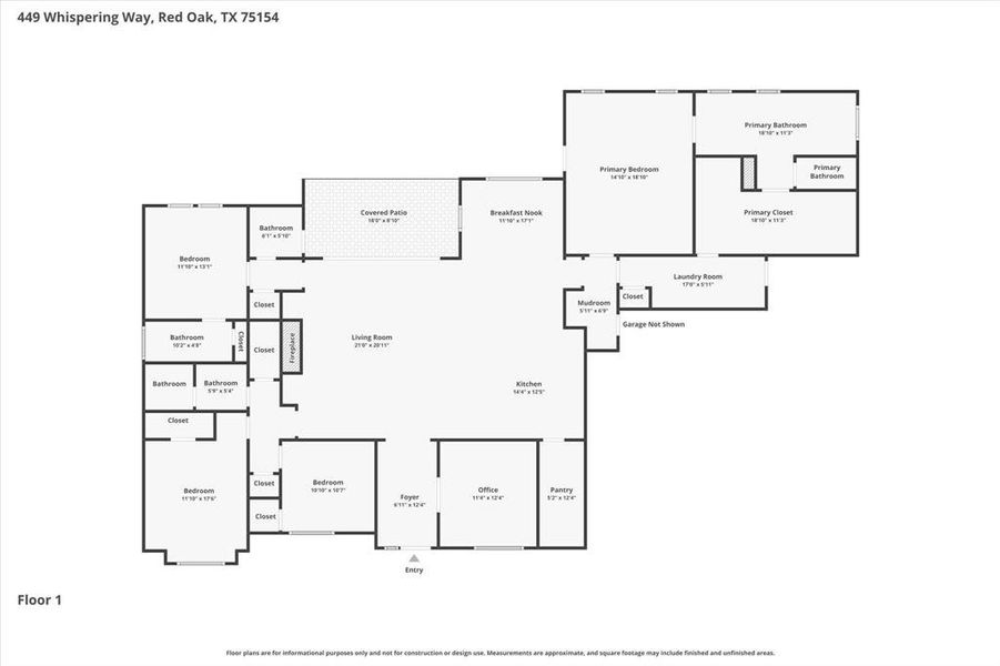 2D floor plan layout of this home in , Red Oak, TX (Image 3).