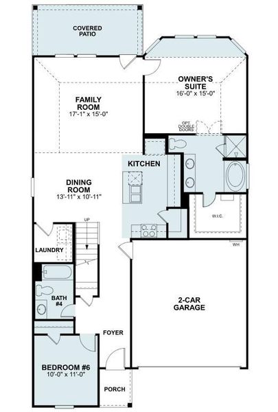 2D floor plan layout of this home in Miller's Pond, Rosenberg, TX (Image 4).