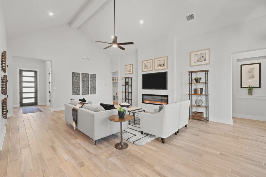 Furnished interior view inside a new home in 6 Creeks, Kyle (Image 9).