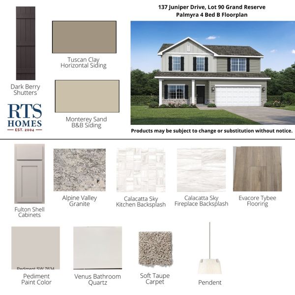 2D floor plan layout of this home in Grand Reserve, Hinesville, GA (Image 4).