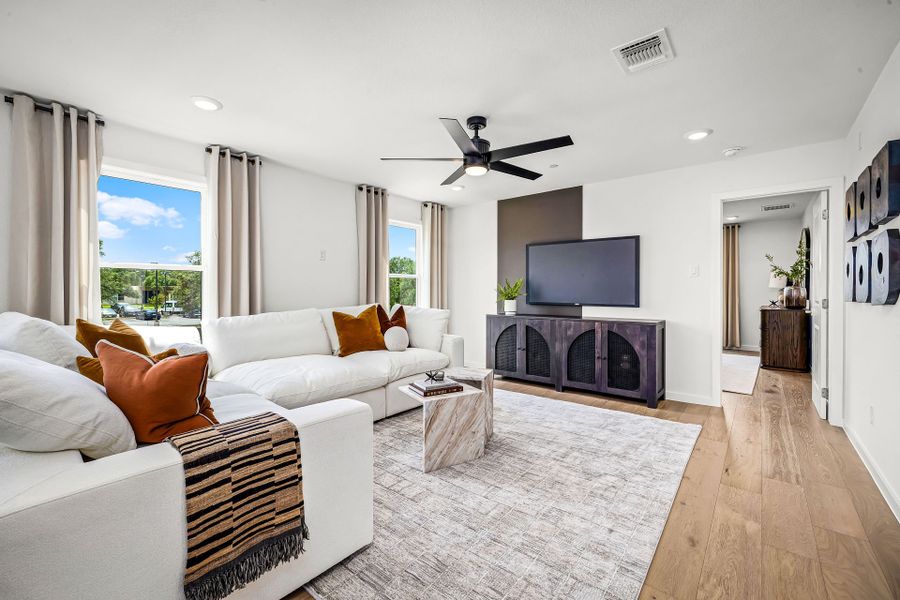 Representative furnished interior of a home built from the Asherton by Pulte Homes in Monarch on Main, Round Rock (Image 7). Representative furnished interior of a home built from the Asherton by Pulte Homes in Monarch on Main, Round Rock (Image 7).