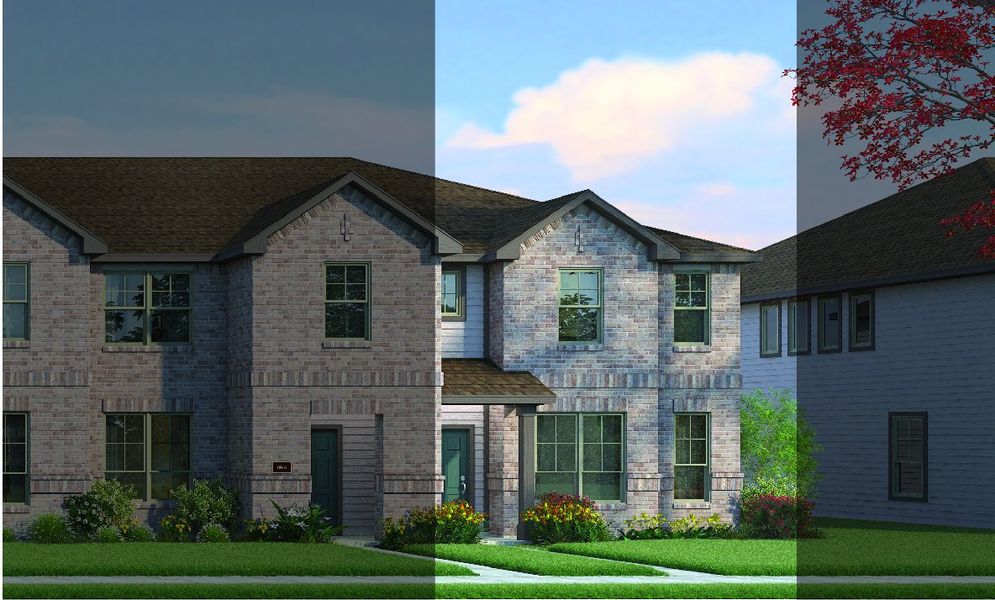 Crockett with Elevation 6B Brick Exterior 2023 Townhomes