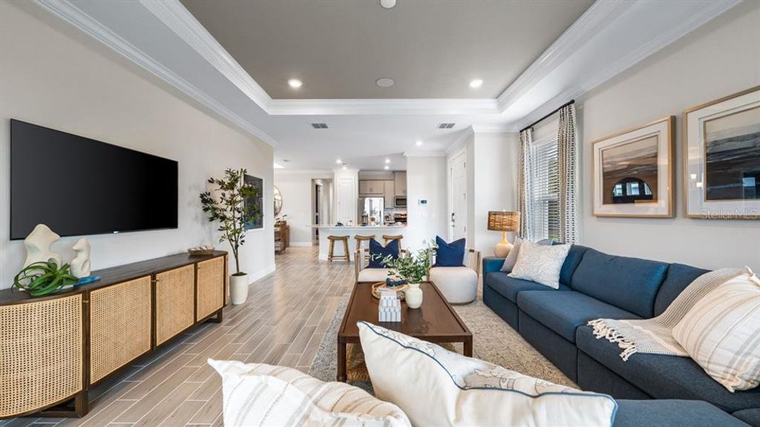 Furnished interior view inside a new home in Esplanade at Wiregrass Ranch, Wesley Chapel (Image 24).