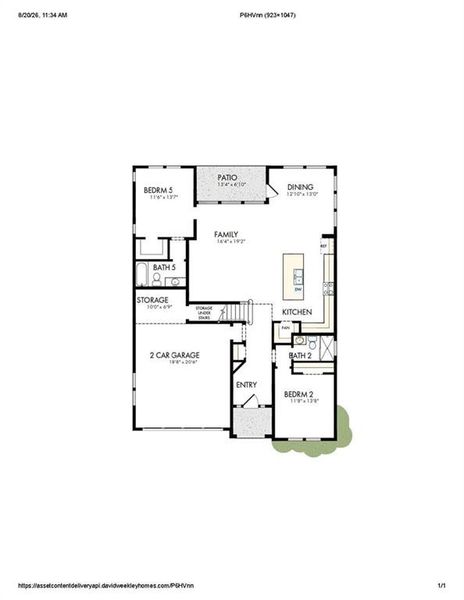 2D floor plan layout of this home in Settingdown Farms, Cumming, GA (Image 2).