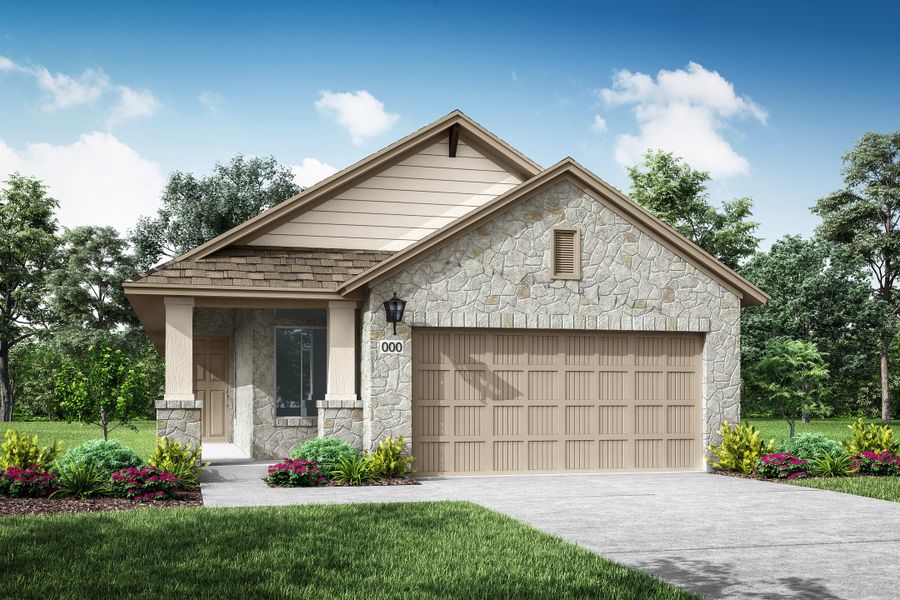Representative exterior photo of a completed home built from the Arbor by Tri Pointe Homes in Heritage, Dripping Springs, TX (Image 18).
