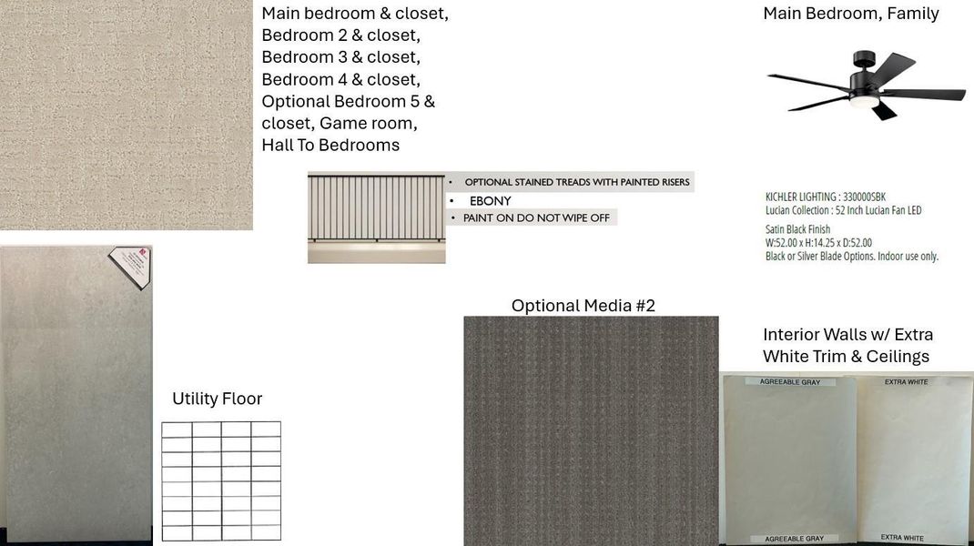 MAIN BEDROOM/FAMILY ROOM SELECTIONS