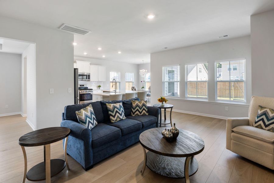 Furnished interior view inside a new home in Sweetgrass at Summers Corner: Arbor Collection, Summerville (Image 17). Furnished interior view inside a new home in Sweetgrass at Summers Corner: Arbor Collection, Summerville (Image 17).