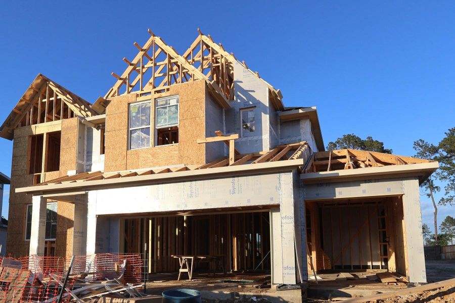 In-progress construction of a new home in Woodson’s Reserve, Spring, TX (Image 6).