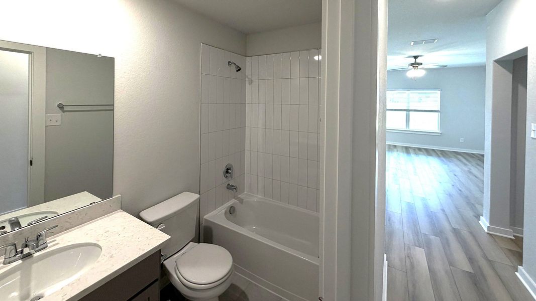 Furnished interior view inside a new home in Sky Ridge, San Marcos (Image 16).