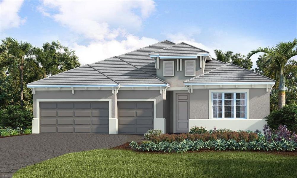 Front exterior of a new home in , Venice, FL, highlighting curb appeal (Image 1).