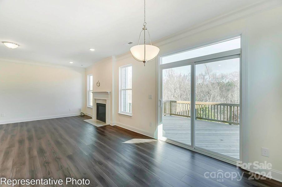 This home will feature a deck off of the breakfast area.