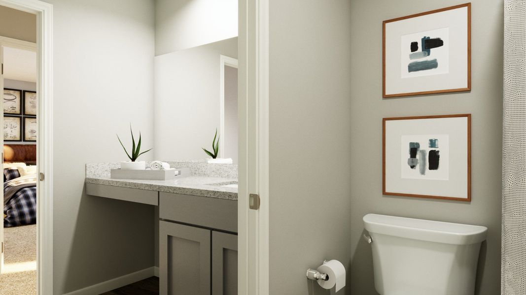 Representative furnished interior of a home built from the The Emilia by Legend Homes in Rocky Creek Crossing, Crowley (Image 28).