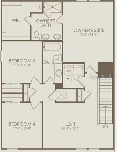 2D floor plan layout of this home in Hartford Terrace, Davenport, FL (Image 3).