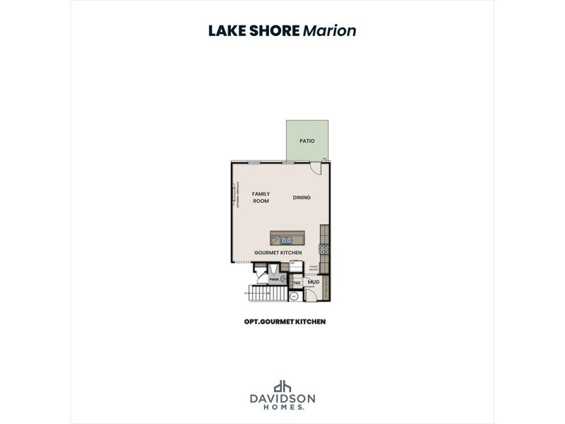 2D floor plan layout for the Marion A by Davidson Homes LLC in Lake Shore, Winder, GA (Image 4).