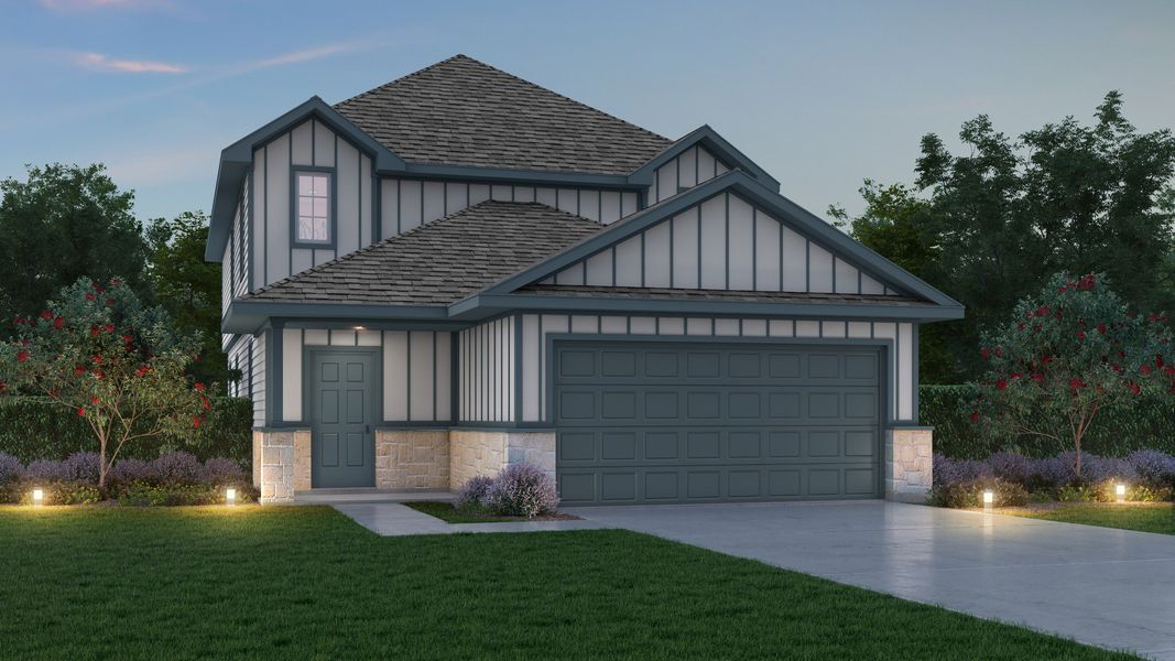 Representative exterior photo of a completed home built from the The Redbud by Legend Homes in Hickory Ridge, Elmendorf, TX (Image 21).