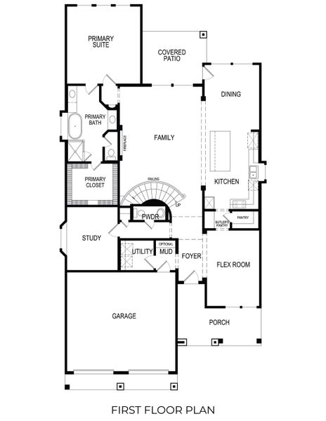 2D floor plan layout for the Princeton EW F (w/Media) by First Texas Homes in Edgewood Creek, Celina, TX (Image 4).